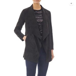 MING WANG- Draped Open Front Vegan Suede Jacket- NWT